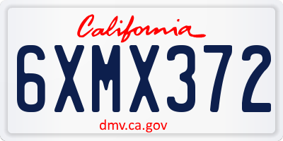 CA license plate 6XMX372