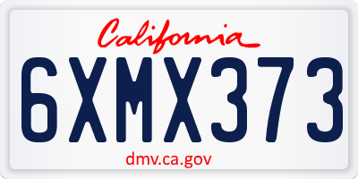 CA license plate 6XMX373