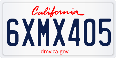 CA license plate 6XMX405