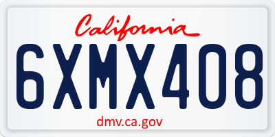CA license plate 6XMX408