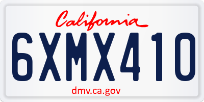 CA license plate 6XMX410