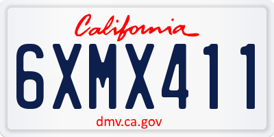 CA license plate 6XMX411
