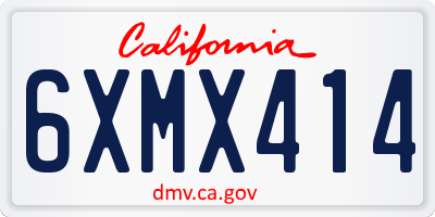 CA license plate 6XMX414