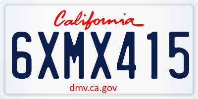 CA license plate 6XMX415