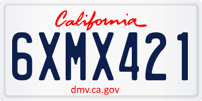 CA license plate 6XMX421