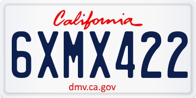 CA license plate 6XMX422