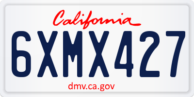 CA license plate 6XMX427