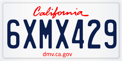 CA license plate 6XMX429