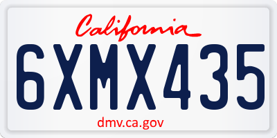 CA license plate 6XMX435