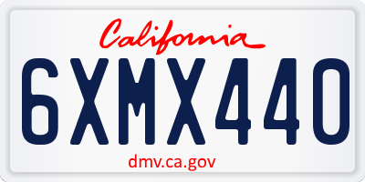 CA license plate 6XMX440