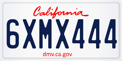 CA license plate 6XMX444