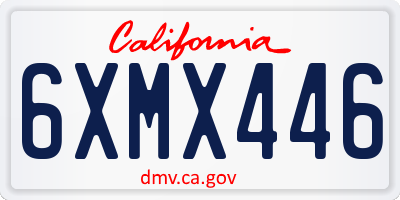 CA license plate 6XMX446