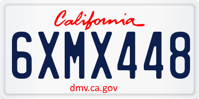 CA license plate 6XMX448