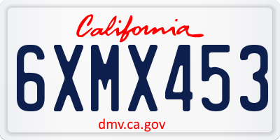 CA license plate 6XMX453