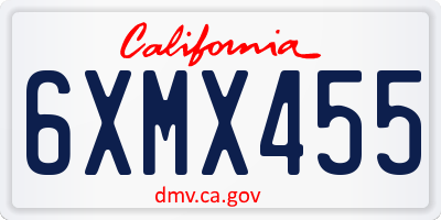 CA license plate 6XMX455
