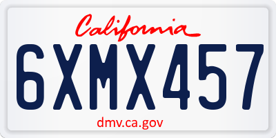CA license plate 6XMX457