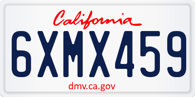 CA license plate 6XMX459