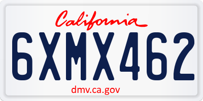 CA license plate 6XMX462