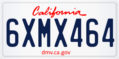 CA license plate 6XMX464
