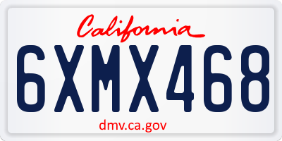 CA license plate 6XMX468