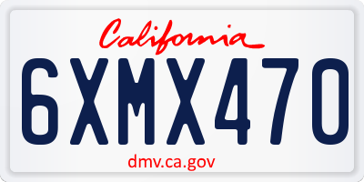 CA license plate 6XMX470