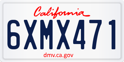 CA license plate 6XMX471