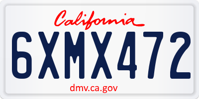 CA license plate 6XMX472