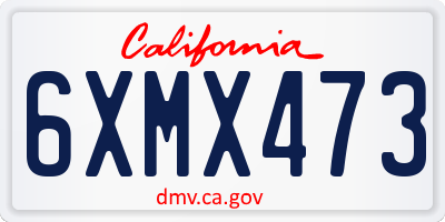 CA license plate 6XMX473