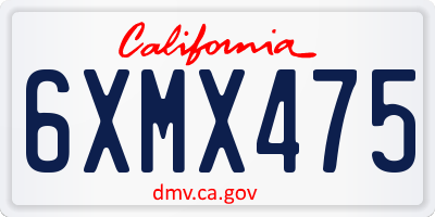 CA license plate 6XMX475