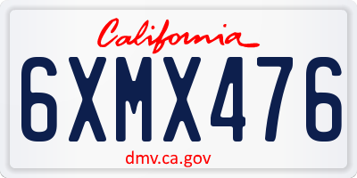 CA license plate 6XMX476