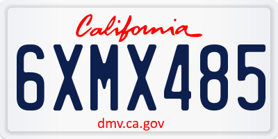 CA license plate 6XMX485