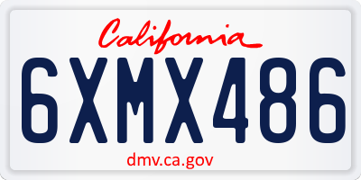 CA license plate 6XMX486