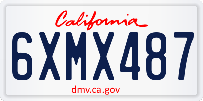 CA license plate 6XMX487