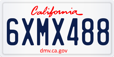 CA license plate 6XMX488