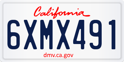 CA license plate 6XMX491