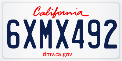 CA license plate 6XMX492