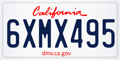 CA license plate 6XMX495