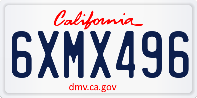 CA license plate 6XMX496