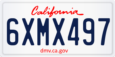 CA license plate 6XMX497
