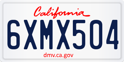 CA license plate 6XMX504