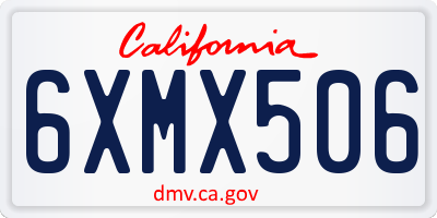 CA license plate 6XMX506