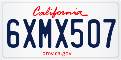 CA license plate 6XMX507