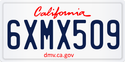 CA license plate 6XMX509