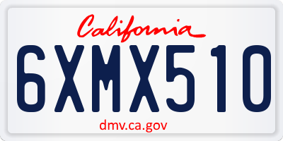 CA license plate 6XMX510