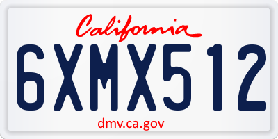 CA license plate 6XMX512