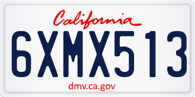 CA license plate 6XMX513