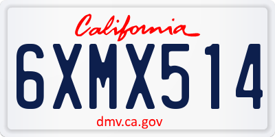CA license plate 6XMX514