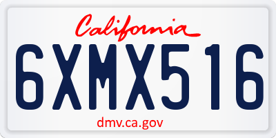 CA license plate 6XMX516