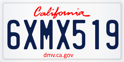 CA license plate 6XMX519