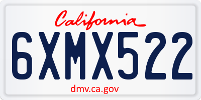 CA license plate 6XMX522